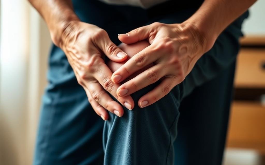 Personne souffrant de douleurs articulaires au genou